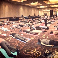 This is the largest yoga class I've ever attended. The vibe was so positive and energetic.