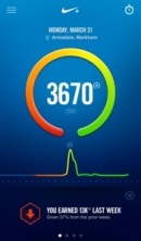 Nike Fuel app which shows how many Fuel Points you earned that day.
